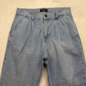 Balloon Fit Jeans Women's 30 High Rise Tapered Leg Light Wash Mom Denim